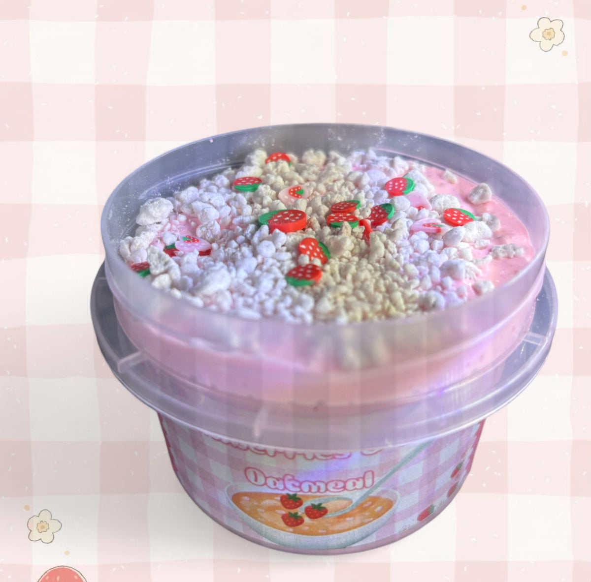 Strawberries and Cream Oatmeal | Scented Perlite Slime