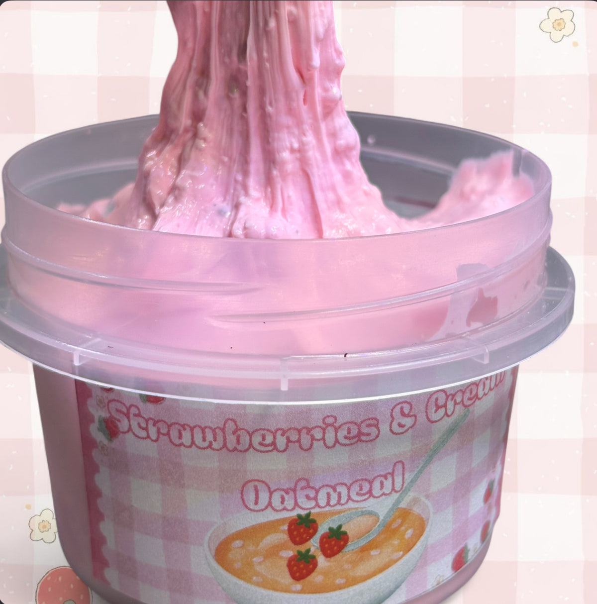 Strawberries and Cream Oatmeal | Scented Perlite Slime